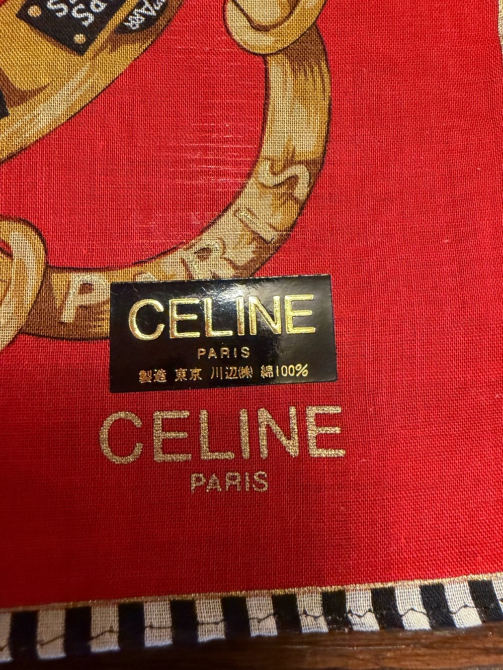 Celine Chain Design Silk Scarf with COA NWOT - Picture 4 of 7